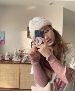 Wide-Brimmed Wool Hat - Face-Slimming Sweet Bean Bowl Hat in Korean Style for Cozy Fashion