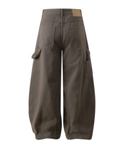 Wide-Leg Baggy Curved Blade Pants - Casual American Banana Style for a Cleanfit Look
