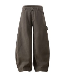 Wide-Leg Baggy Curved Blade Pants - Casual American Banana Style for a Cleanfit Look