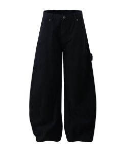 Wide-Leg Baggy Curved Blade Pants - Casual American Banana Style for a Cleanfit Look