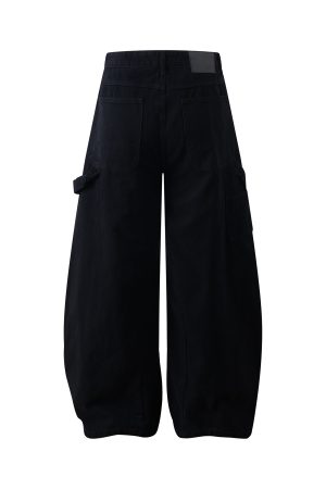 Wide-Leg Baggy Curved Blade Pants - Casual American Banana Style for a Cleanfit Look