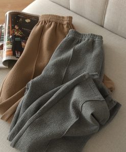 Wide-Leg Casual Sweatpants with Strong Twisted Texture and Three-Dimensional Cutting, Relaxed Elastic Waist, Trendy 2025 Style