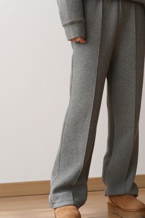 Wide-Leg Casual Sweatpants with Strong Twisted Texture and Three-Dimensional Cutting, Relaxed Elastic Waist, Trendy 2025 Style