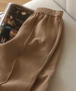 Wide-Leg Casual Sweatpants with Strong Twisted Texture and Three-Dimensional Cutting, Relaxed Elastic Waist, Trendy 2025 Style