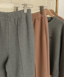 Wide-Leg Casual Sweatpants with Strong Twisted Texture and Three-Dimensional Cutting, Relaxed Elastic Waist, Trendy 2025 Style