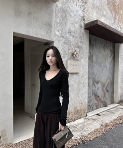 Wide-Leg Corduroy Casual Pants for Women - Pleated Design, Floor-Length, Relaxed Fit, Versatile Spring/Summer Fashion