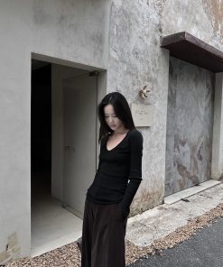 Wide-Leg Corduroy Casual Pants for Women - Pleated Design, Floor-Length, Relaxed Fit, Versatile Spring/Summer Fashion