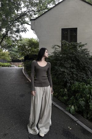 Wide-Leg Denim Pants for Women - Loose Versatile Casual Style, Gathered Draping, Washed Floor-Length Trousers for Spring Summer