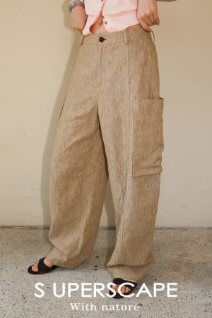 Wide-Leg Linen Pants in Old Money Style - Breathable Draped Workwear with Pockets for Effortless Chic