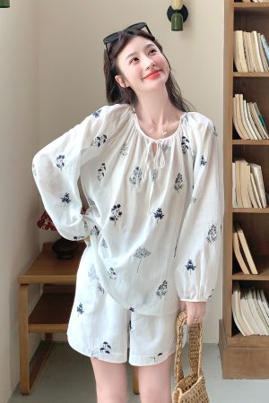 Windproof Sunscreen Top and Embroidered Wide-Leg Pants Set for Women - 2025 Summer Casual Fashion Two-Piece Outfit