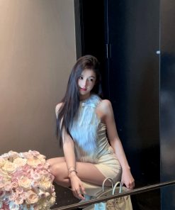 Winter Bowknot Faux Fur Neck Hanging Vest - Women's Backless Knitted Top for Eco-friendly Fashion