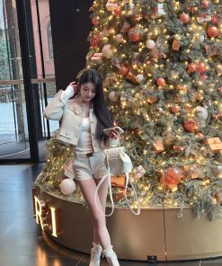 Winter Down Liner Short Woolen Coat for Women with Brooch - Cozy Layering Essential, Perfect for 90s and Y2K Styles