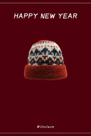 Winter Fair Isle Knitted Balaclava Hat for Women - Retro New Year Style Scarf for Christmas Atmosphere