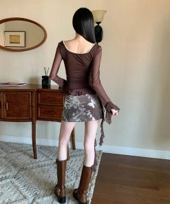 Winter Fashion Outfits Casual, Casual Outfits For Teens - Rose Mesh Ruffled Top