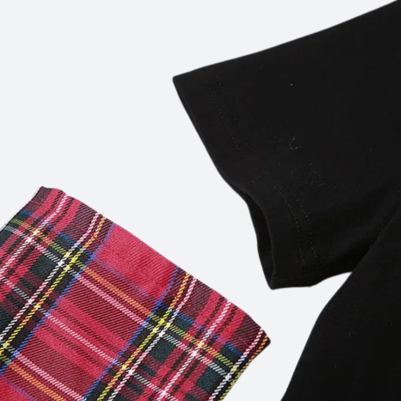 Winter Formal Outfits For Women Classy, Emo Style Ideas - Grunge Plaid Star Patch Top Winter Formal Outfits For Women Classy, Emo Style Ideas - Grunge Plaid Star Patch Top