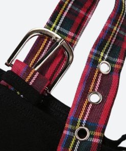 Winter Formal Outfits For Women Classy, Emo Style Ideas - Grunge Plaid Star Patch Top