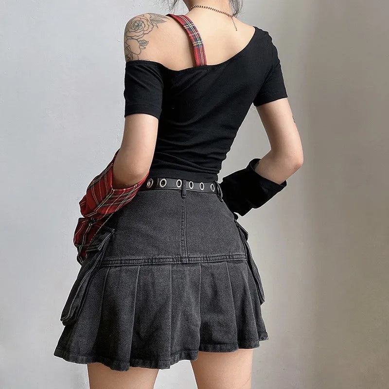 Winter Formal Outfits For Women Classy, Emo Style Ideas - Grunge Plaid Star Patch Top Winter Formal Outfits For Women Classy, Emo Style Ideas - Grunge Plaid Star Patch Top