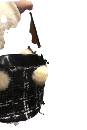 Winter Limited Edition Rabbit Fur Crossbody Bucket Handbag - Woolen Design, Cute Rabbit Tail, Perfect for Y2K & Cozy Styles
