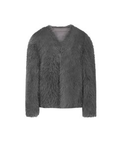 Winter Plush Faux Fur One-Piece Coat for Women - Thick Vintage Imitation Fox Fur, Eco-Friendly, Cozy Outerwear