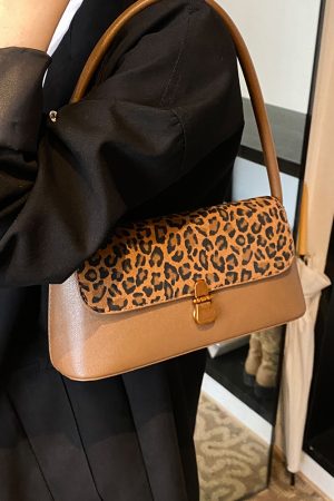 Winter Suede Leopard Print Shoulder Bag for Women - Versatile Commuter Underarm Bag - 2025 Fashion Trend