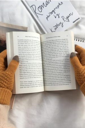 Winter Touchscreen Split-Finger Gloves for Women, Cute Korean-Style Plush Warm Cycling Accessories in Christmas Red
