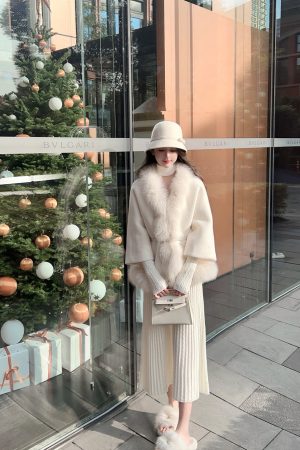 Winter V-neck Halter White Knitted Dress - Long Waist-Defining Sweater Dress for Cozy Y2K Style