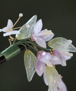 Wisteria Flower Hairpin - Ancient Style Floral Hair Accessory for Updos, Perfect for Hanfu and Qipao Bun Hairstyles