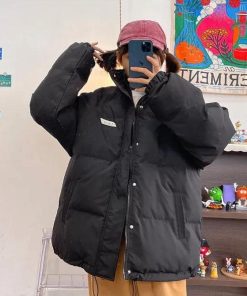 Woman Clothes Aesthetic, Blue Jean Maxi Skirt Outfit - Indie High Neck Puffer Jacket