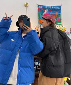 Woman Clothes Aesthetic, Blue Jean Maxi Skirt Outfit - Indie High Neck Puffer Jacket