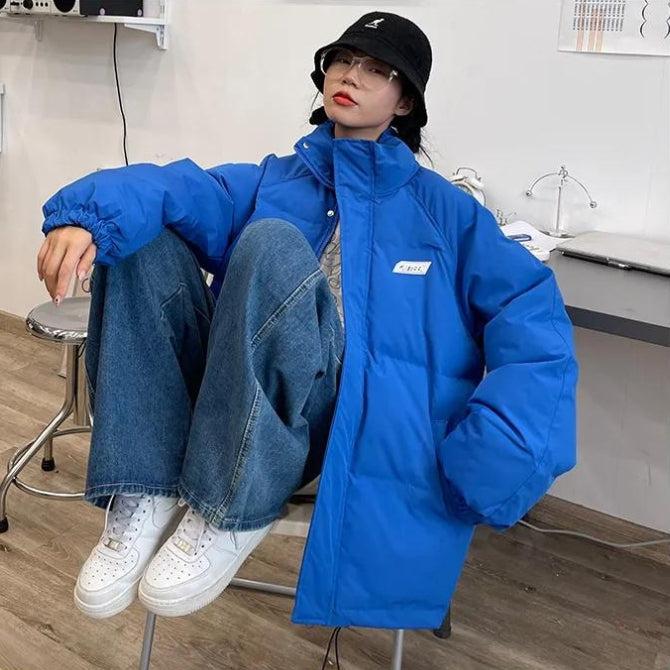 Woman Clothes Aesthetic, Blue Jean Maxi Skirt Outfit - Indie High Neck Puffer Jacket Woman Clothes Aesthetic, Blue Jean Maxi Skirt Outfit - Indie High Neck Puffer Jacket