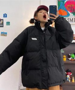 Woman Clothes Aesthetic, Blue Jean Maxi Skirt Outfit - Indie High Neck Puffer Jacket