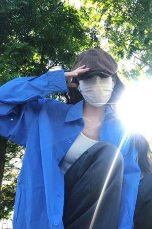 Women's 2025 New Pumpkin Blue Long Sleeve Casual Shirt - Loose Commuter Elegant Basic Top