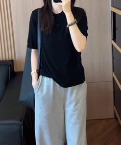 Women's 2025 Summer Korean Style Slim-Fit Lapel Top and Wide-Leg Pants Two-Piece Set - Trendy Age-Reducing Outfit