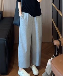 Women's 2025 Summer Korean Style Slim-Fit Lapel Top and Wide-Leg Pants Two-Piece Set - Trendy Age-Reducing Outfit