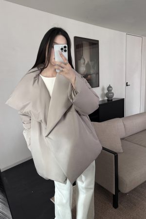 Women's 90% White Duck Down Lapel Short Jacket - Stylish Winter Bread Jacket for Y2K and Korean Style Fashion