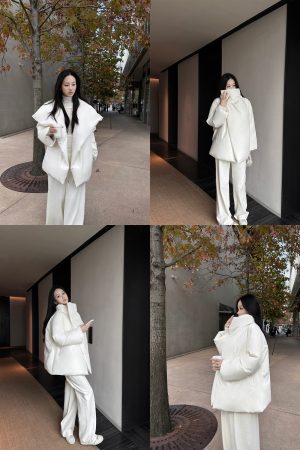 Women's 90% White Duck Down Lapel Short Jacket - Stylish Winter Bread Jacket for Y2K and Korean Style Fashion