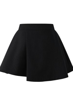 Women's A-Line Skirt with Irregular Curved Hem â€“ Stylish Hip-Covering Design for Modern Office and Casual Looks