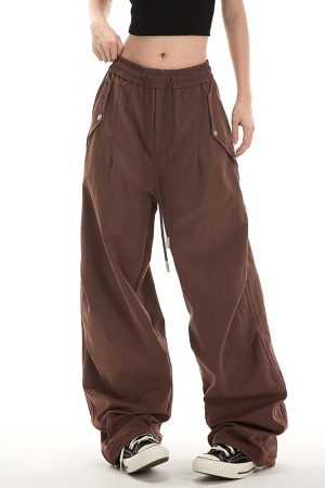 Women's American Retro Loose Casual Work Pants - Trendy Hip Hop Jazz Dance Sports Trousers for Street Style