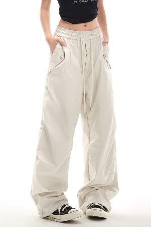 Women's American Retro Loose Casual Work Pants - Trendy Hip Hop Jazz Dance Sports Trousers for Street Style