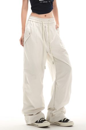 Women's American Retro Loose Casual Work Pants - Trendy Hip Hop Jazz Dance Sports Trousers for Street Style