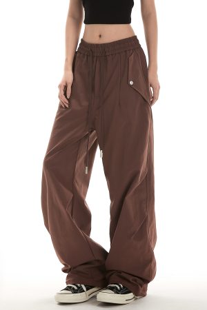 Women's American Retro Loose Casual Work Pants - Trendy Hip Hop Jazz Dance Sports Trousers for Street Style