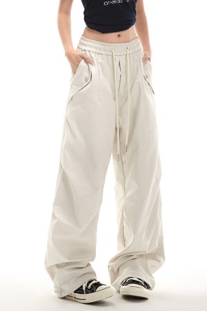 Women's American Retro Loose Casual Work Pants - Trendy Hip Hop Jazz Dance Sports Trousers for Street Style