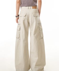 Women's American-Style Pleated Multi-Pocket Work Pants - Trendy Loose Casual Long Pants for Street Style and Commuting