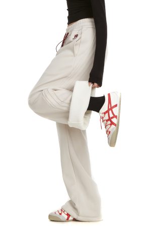 Women's American Style Street Pants - Straight Leg Loose Fit Drawstring Hip Hop Dance Casual Trousers for Everyday Wear