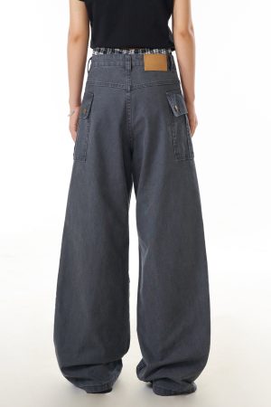 Women's American Style Trendy Pleated Wide Leg Work Pants - Slimming Curved Blade Design for Casual and Professional Looks