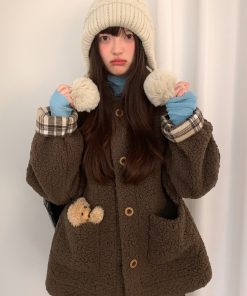 Women's Big Head Circle Knitted Wool Hat - Warm Autumn Winter Style, Face-Shaping, Versatile Pull-On, Korean Style, Trendy Ear Protection