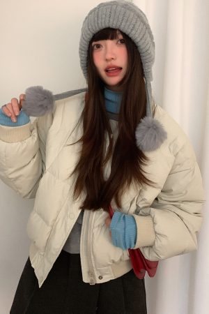 Women's Big Head Circle Knitted Wool Hat - Warm Autumn Winter Style, Face-Shaping, Versatile Pull-On, Korean Style, Trendy Ear Protection