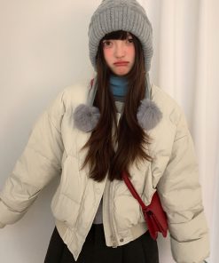 Women's Big Head Circle Knitted Wool Hat - Warm Autumn Winter Style, Face-Shaping, Versatile Pull-On, Korean Style, Trendy Ear Protection