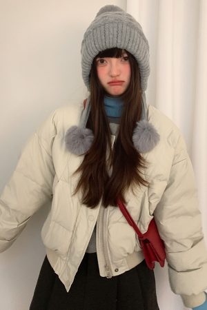 Women's Big Head Circle Knitted Wool Hat - Warm Autumn Winter Style, Face-Shaping, Versatile Pull-On, Korean Style, Trendy Ear Protection
