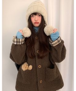 Women's Big Head Circle Knitted Wool Hat - Warm Autumn Winter Style, Face-Shaping, Versatile Pull-On, Korean Style, Trendy Ear Protection